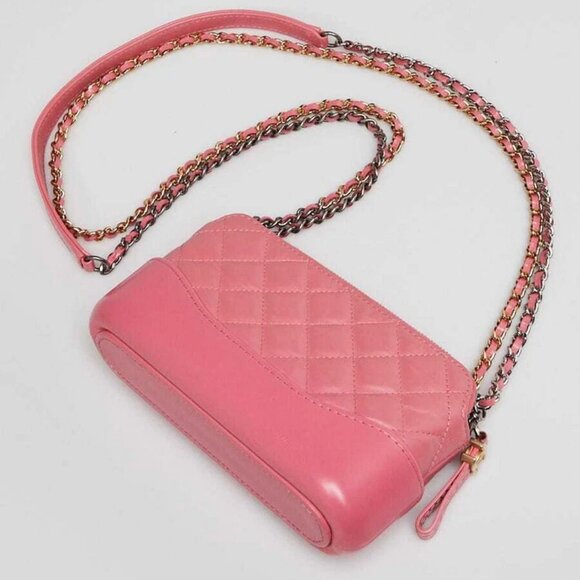 Chanel Pink Quilted Calfskin Leather Gabrielle Clutch with Chain Bag - Picture 3 of 12
